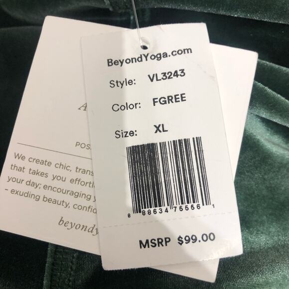 Beyond Yoga Velvet Motion High Waisted Midi Leggings Forest Green XL NWT - Picture 8 of 10